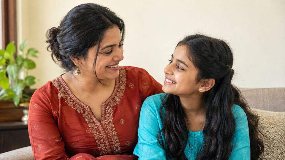 A mentor and a student talking together — support peace education programs